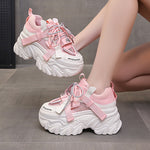 2023 Autumn Women's Casual Sports High Platform Shoes All-match Comfortable Women's Chunky Sneakers Mesh Breathable Spring Shoes