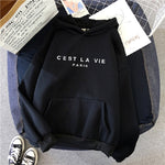 Oversized Letter Print New Hooded Sweatshirt Men Women's Spring Long-sleeved Lazy Style Loose Pullover Women Hoodie Harajuku Top