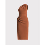 Sexy Orange High Waist Midi Skirt Sleeveless Solid Slanted Shoulder Women's  Fashion Elegant Evening Party Dresses Vestidos