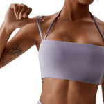 NCLAGEN Nude Fitness Vest Women High Support Sports Bra Tight Quick-drying Yoga Crop Tank Top Push-up Outdoor Running Gym Halter