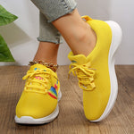 Rimocy Fashion Print Women's Sneakers 2023 Lace-Up Breathable Mesh Casual Shoes Woman Soft Bottom Non-Slip Ladies Sport Shoes