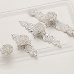 1PCS European Ivory Rose style Cabinet Handles and Knobs Modern Simple Wardrobe Drawer Door Pulls Furniture Hardware