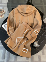 2023 Winter Skirt Set Women Fashion Solid Sweatshirt Hoodies and Skirt Two Piece Set Thick Long Sleeve Korean Casual Outfits