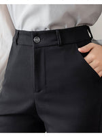 Fashion Business Pants Trousers Women Spring Summer High Waist Elegant Black Vintage Straight OL Flare Pants Female Autumn