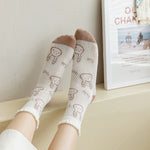 Summer Women Socks Hollow Out Thin Mesh Breathable Long Socks Harajuku Streetwear Japanese Fashion Cute Cartoon Kawaii Socks Sox
