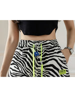 New Fashion Zebra Stripes Woman Shorts for Women Casual Sexy Booty Shorts Female Outerwear Girls Cute Bandage High Wasited Short