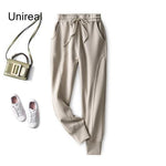 Unireal 2022 Spring Autumn Women Sweat Pant Elastic High Waist Drawstring Harem Pant XXXL Sportswear Trousers