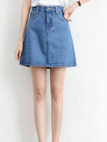 Zoki Sexy Women Denim Mini Skirt Fashion Summer High Waist Korean Black Skirt Blue Package Hip Jeans Harajuku Cotton S-3XL