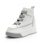 Spring Autumn New Korean Style Fashion Slim Height Increasing Platform Genuine Leather Women Sneakers Ladies High-top Pumps 2208