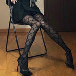 Sexy Women Pantyhose Tights Plaid Summer Nylon Thigh High Stockings Japanese Style Lolita Fishnet Mesh Tights Female Hosidery