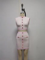 3 Colors Summer Style Women Sexy 2 Pieces Bodycon Mini Dress Button Fashion High Street Birthday Party Dress High Quality