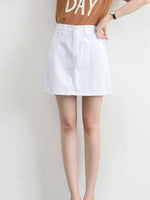 Zoki Sexy Women Denim Mini Skirt Fashion Summer High Waist Korean Black Skirt Blue Package Hip Jeans Harajuku Cotton S-3XL