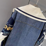 Stitching Denim Jackets Women's Spring Autumn Winter 2023 Trendy Fashion Coat Casual Loose Baseball Uniforms Open Stitch Jacket