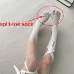 Jk Tie Lace Fishnet Stockings Irregular Split-toe Calf Socks Women's Middle Tube Socks Straps Summer Sexy Long Japanese Socks