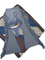 Gossina 2022 Thin Mesh Mini Bikinis Women Cover Up Tassel Long Pants Vintage Grey Beach Bathing Suit Women Swimsuit Wrap Bikinis