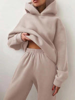 Winter Two Piece Sets Women Tracksuit Oversized Suit 2023 Autumn Trouser Suits Female Sweatshirt Solid Sports Hoodie Sportswear