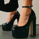Platform Pumps For Women Chunky High Heel Ankle Strap Fashion Pointed Toe Brand New Shoes 2022 Trendy Sexy Luxury Shoe Summer