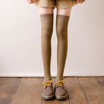 Cotton Knitting Women Stockings JK Japanese Style Girls Cute Long Socks Thigh High Stockings Fashion Solid Color Knee High Socks
