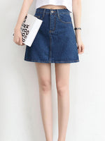 Zoki Sexy Women Denim Mini Skirt Fashion Summer High Waist Korean Black Skirt Blue Package Hip Jeans Harajuku Cotton S-3XL
