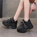 2023 Autumn Women's Casual Sports High Platform Shoes All-match Comfortable Women's Chunky Sneakers Mesh Breathable Spring Shoes