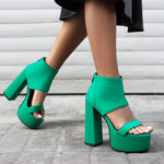 Rome Peep Toe Sandals Ankle Strap Women's Sandals Ultra High Thick Heel Waterproof Platform Hollow Breathable Sexy Party Sandals
