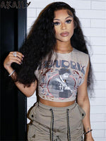 Akaily Summer Graphic Crop Off Shoulder  Tank Top For Women 2023 Streetwear Y2k Fashion Sleeveless Tops Casual Vacation Tees