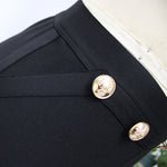 CIEMIILI 2022 New Summer Women Bandage Pants Sexy Fashion Party Bodycon Trousers High Waist Gold Buttons Solid Female Flare Pant