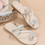 Sandals Women's Summer New Fashion Beach Sandals Rhinestone Flat Slippers Luxury Sandals Women Designers Designer Shoes