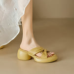 Cross Belt Waterproof Platform Thick-soled Thick-heeled Sandals Slippers Women 2023 Summer New Fashion High-heeled Beach Slides