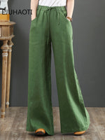 New Spring And Summer Cotton Linen Women's Pants Loose Wide Leg High Waist Mopping Straight Woman