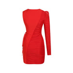 Scarlet Temptress One-Shoulder Mini Dress