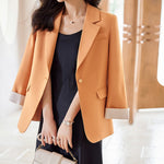 #5243 Spring Women Blazers And Jackets Elegant Outerwear Office Blazer Female Single Button Korean Style Blazer Coat Regular Fit
