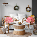 Pink Sea Princess Seashell Decorative Pillow, Soft Sea Shell Shaped Chair Cushion Stuffed Throw Pillow  for Sofa Bed Couch Chair