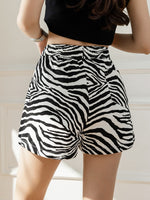 New Fashion Zebra Stripes Woman Shorts for Women Casual Sexy Booty Shorts Female Outerwear Girls Cute Bandage High Wasited Short