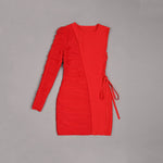 Scarlet Temptress One-Shoulder Mini Dress