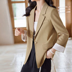 #5243 Spring Women Blazers And Jackets Elegant Outerwear Office Blazer Female Single Button Korean Style Blazer Coat Regular Fit