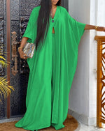 Summer Women Long Sleeve Slit Longline Top & Contrast Paneled Pants Sets 2023 Femme Set y2k Lady Two Pieces Set Clothing