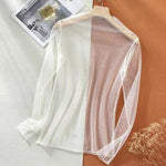 Female Leisure Women Mesh Top Long Sleeve See Through Lace T-shirts Sexy Transparent Fishnet Tops Clubwear Tee Shirts