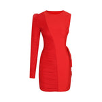 Scarlet Temptress One-Shoulder Mini Dress