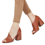 2023 New High-Heeled Shoes women Summer wedge women's breathable fish mouth shoes side empty single shoes solid color stitching