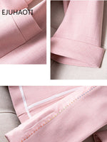 Casual Small Suit Jacket Women's Ninth Pants 2023 Summer Thin Korean Fashion Cropped Sleeve Coat Two Piece Sets Womens Outifits