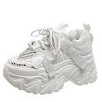 2023 Autumn Women's Casual Sports High Platform Shoes All-match Comfortable Women's Chunky Sneakers Mesh Breathable Spring Shoes