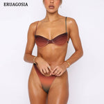 Gradient Bikini 2023 New Swimsuit Push Up Swimwear Women Sexy Thong Bikinis Set Bathing Suit Female Beachwear Brazilian Biquini