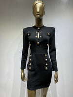 New Winter Style Sexy Long Sleeve Key Hole Button Pink Mini Women Bodycon Bandage Dress 2022 Elegant Evening Club Party Dress