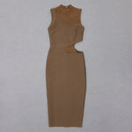 Sexy Hollow Out Bandages Dress 2022 New Women Sleeveless Bodycon Clothes Club Party Midi Dresses