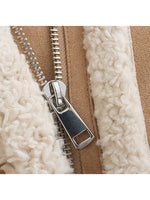 Suninheart Fashion Fleece Splicing Jacket Women Loose Solid Double-sided Zipper Thick Coat Autumn Winter Female Chic Warm Tops