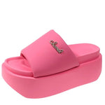 Summer Bling Platform Slippers Woman Outdoor 8CM Beach Slides Shoes Women Wedges Non-slip Sandals Flip Flops Zapatos De Mujer