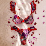 Sexy 2023 Bikini Swimsuit Women Swimwear Push Up Bikinis Set Leaf Print Female Ruffle Swimming Suits for Bathing Suit biquini