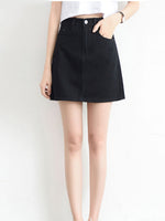 Zoki Sexy Women Denim Mini Skirt Fashion Summer High Waist Korean Black Skirt Blue Package Hip Jeans Harajuku Cotton S-3XL