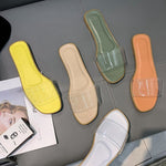 Summer Slipper Women Shoes Ladies Transparent Slides Sandals Womens Shoes New Fashion Design Beach Flat Shoes Female Slippers